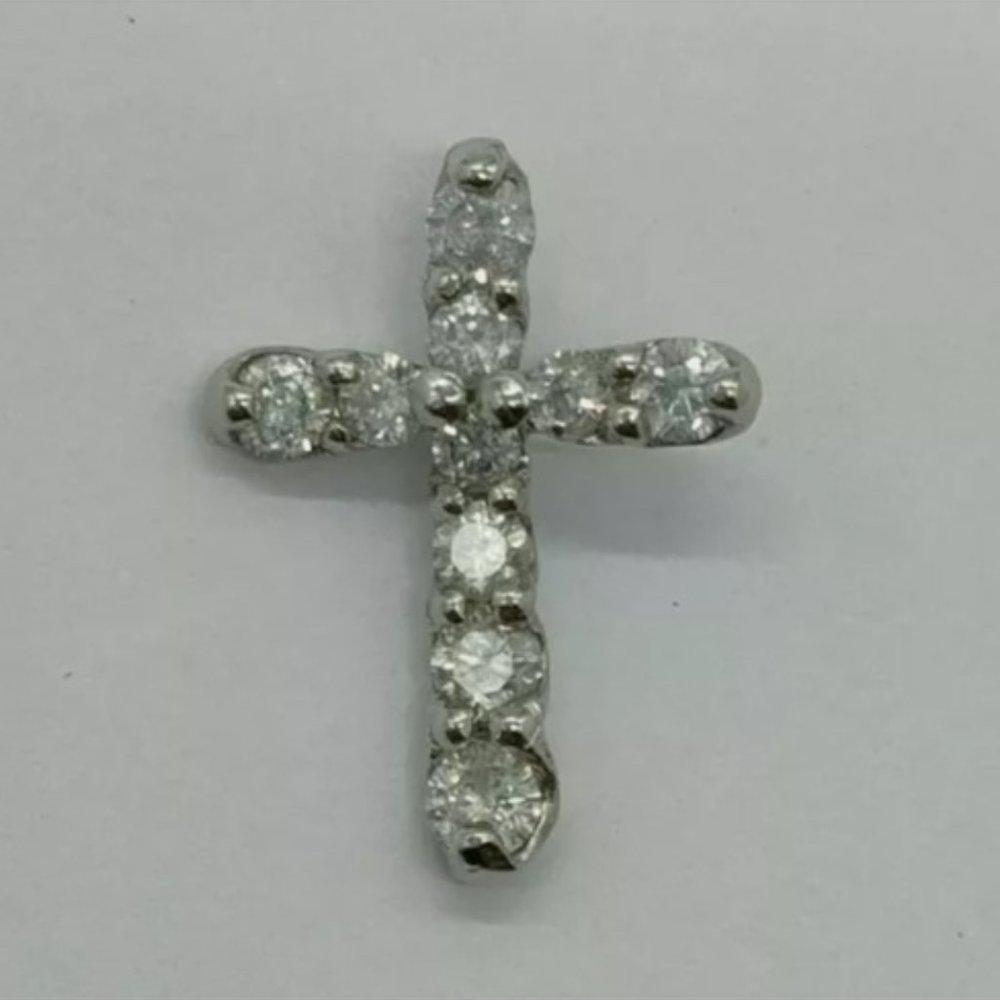 Cross Diamond 0.5ct Platinum pt900 Jewelry Pendant Head - Picture 2 of 8